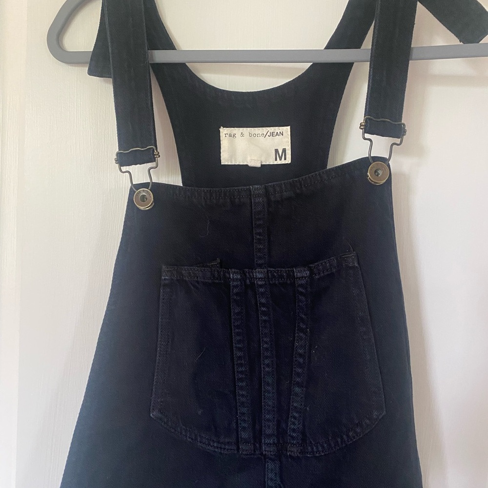 Rag & bone Black Denim Overalls